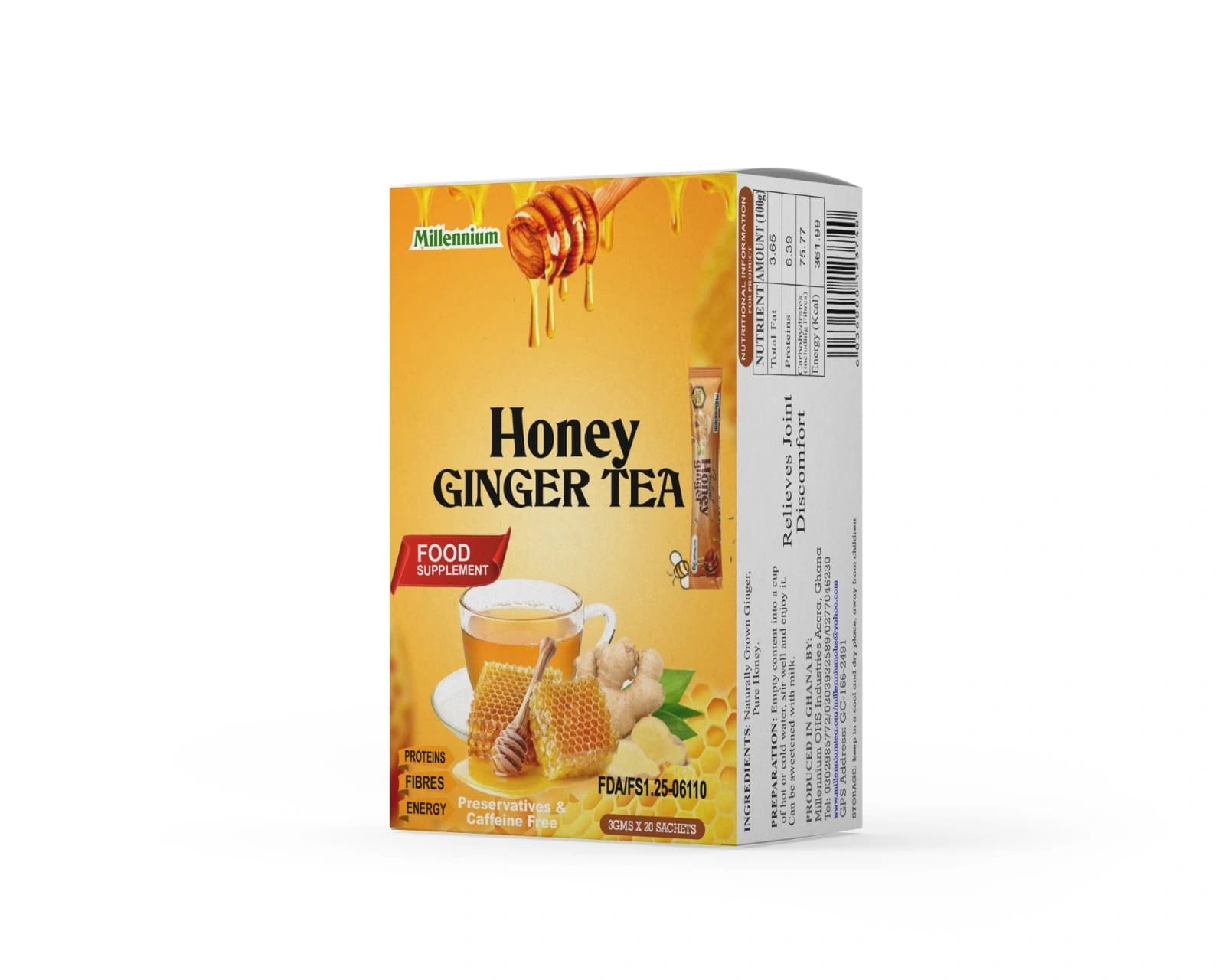 Supplied original Millennium Honey Ginger product photograph