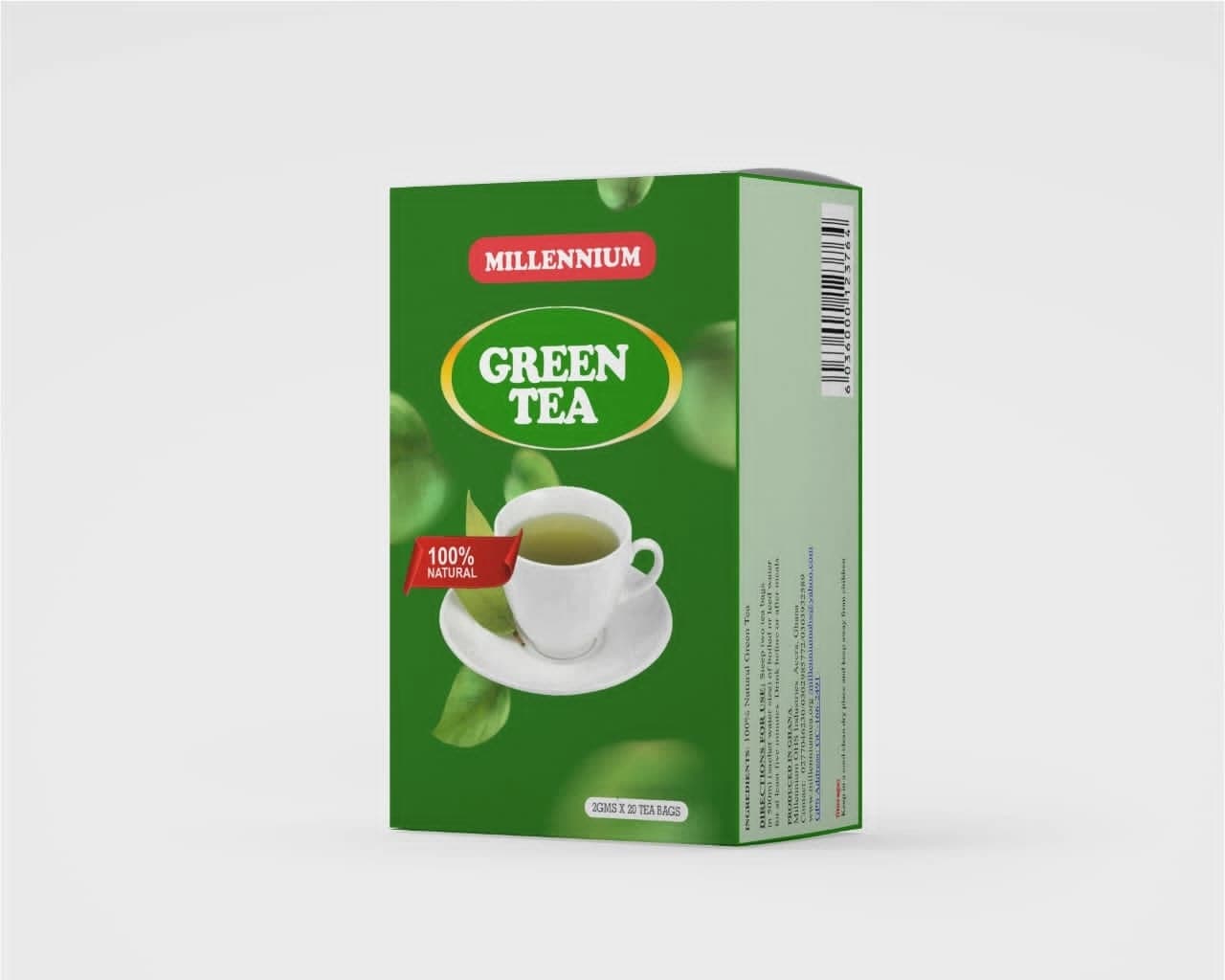 Supplied original Millennium Green Tea product photograph