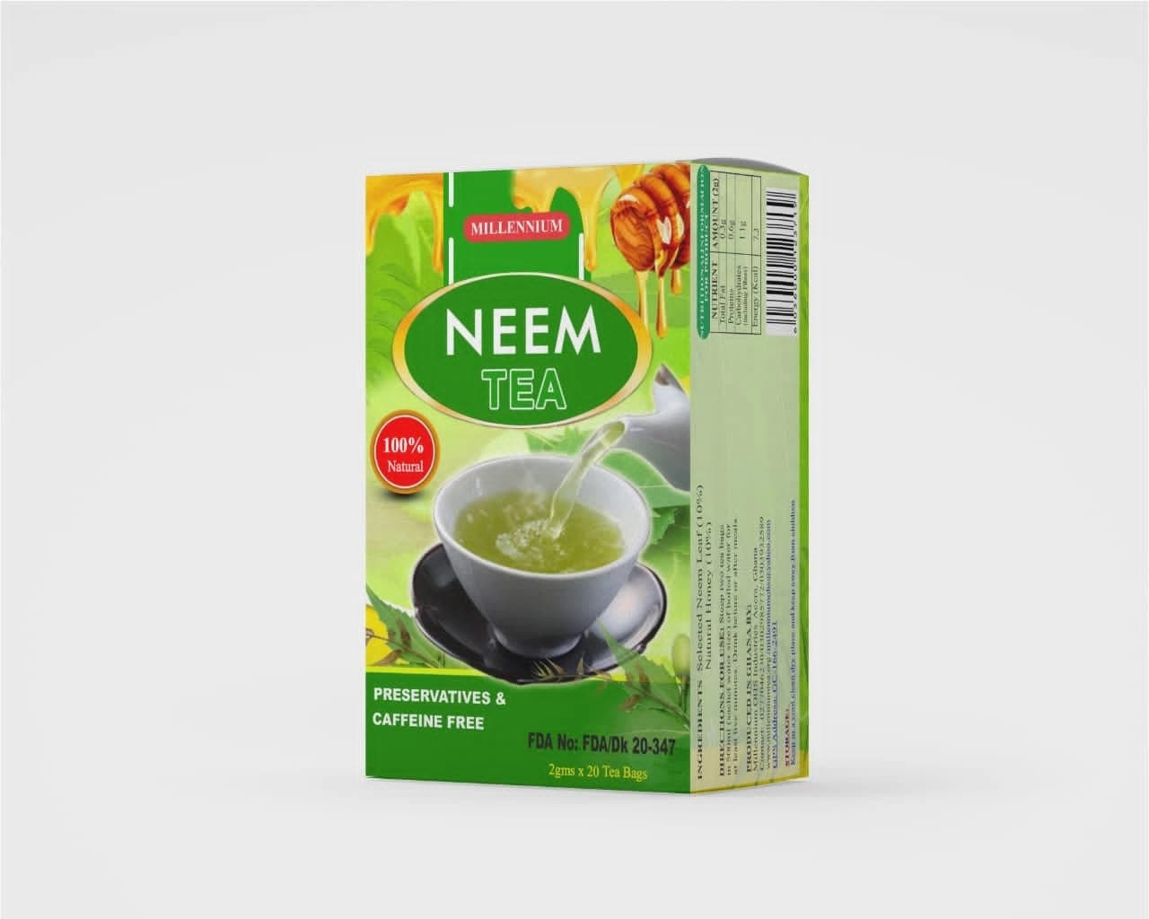 Supplied original Millennium Neem Tea product photograph